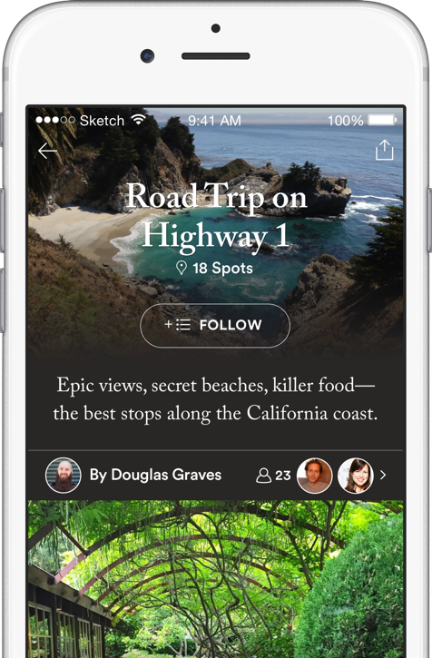 Road Trip On Highway 1 list screenshot